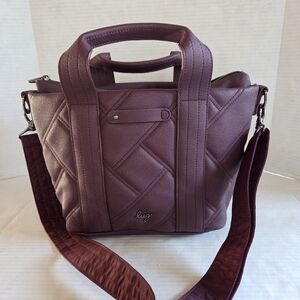 Lug Dory Max Matte Luxe Crossbody Bag HandBag Travel Quilt Quilted Purple